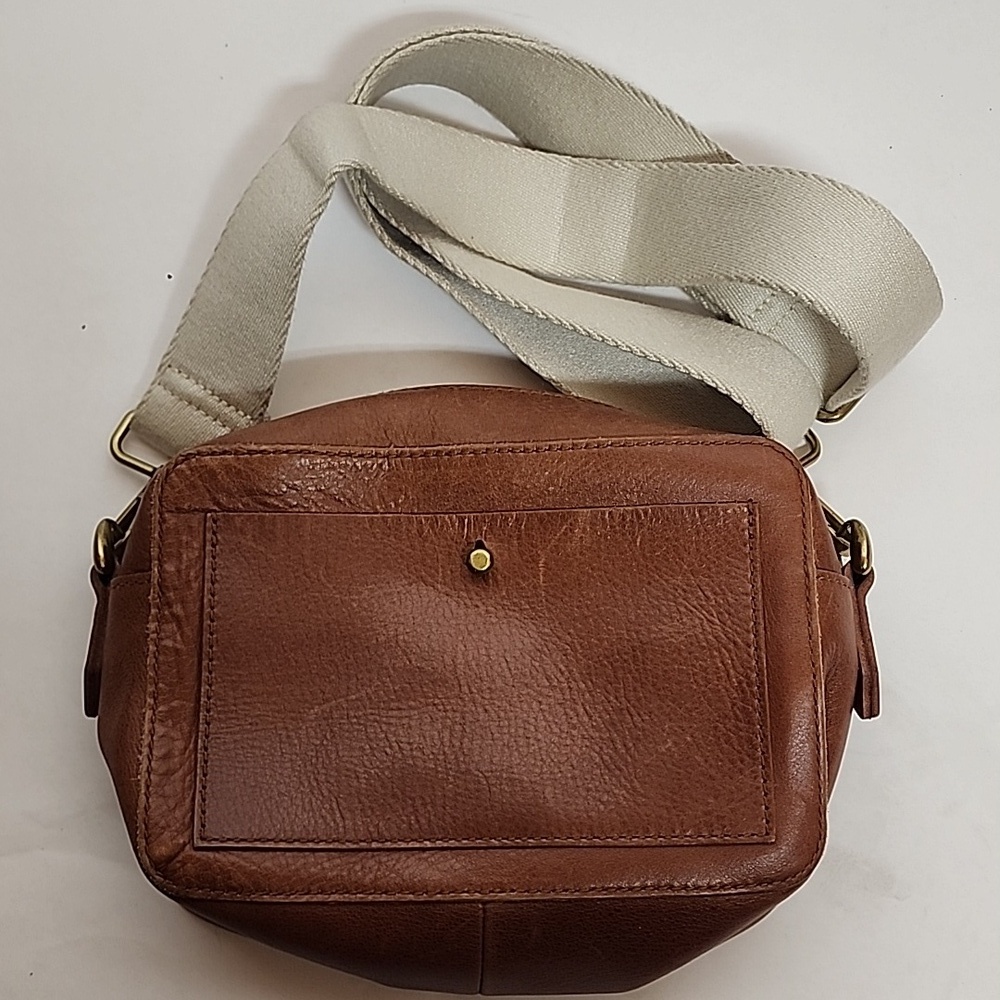 Madewell Brown Leather Transport Crossbody Camera Bag With Adjustable Strap